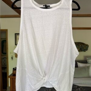 J. Crew White Tie Front Muscle Tee